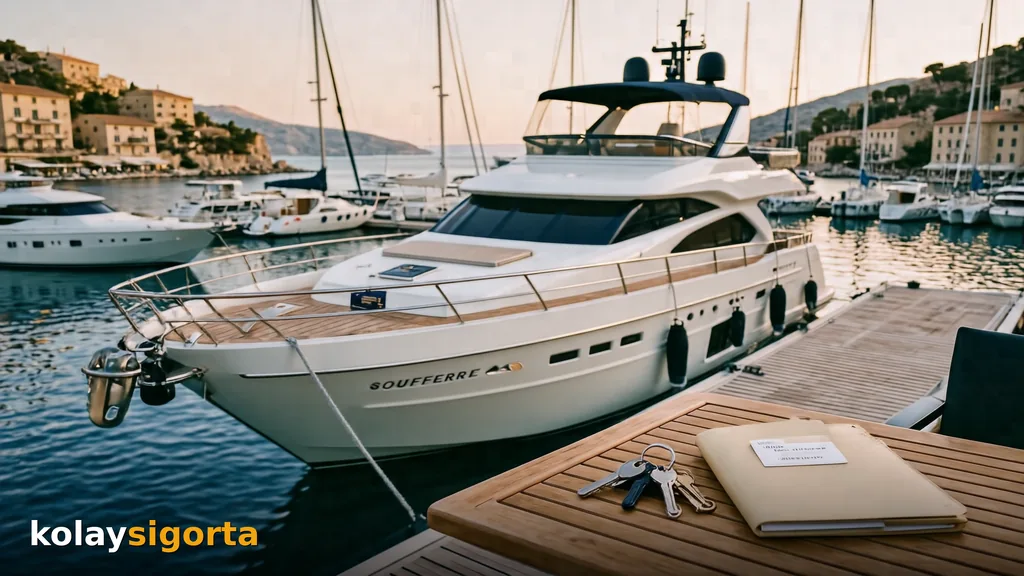 Marinada bağlı motoryat ve yelkenliler